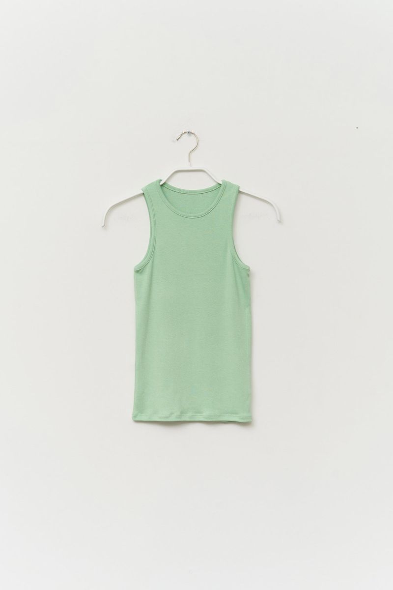 (W) Bean Ribbed Sleeveless