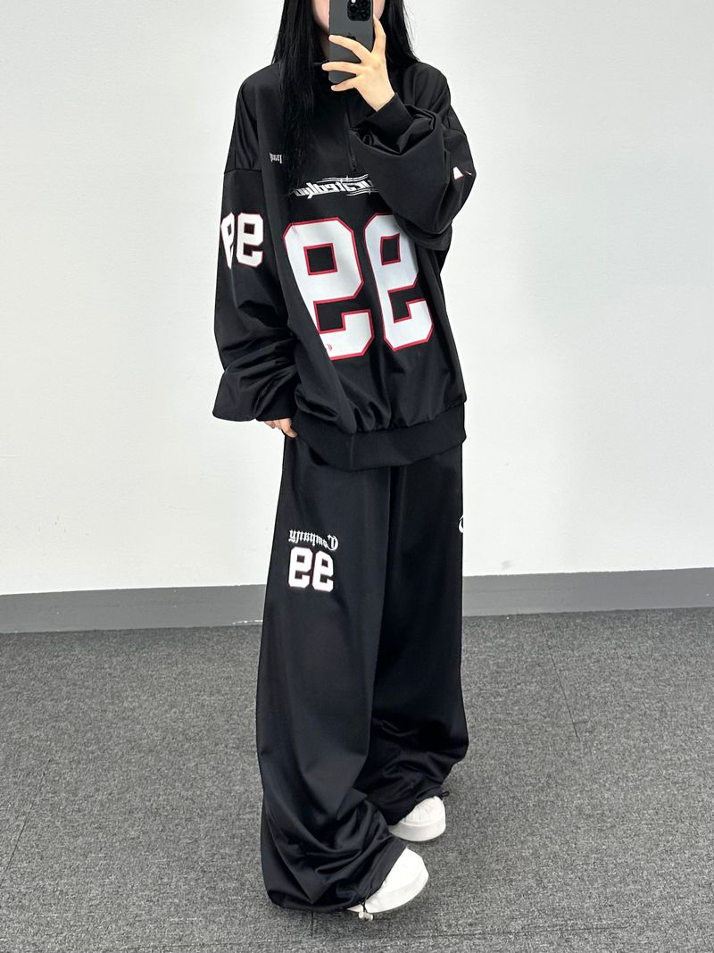 99 lettering jersey pants