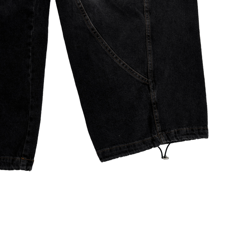 motif pintuck denim pants
