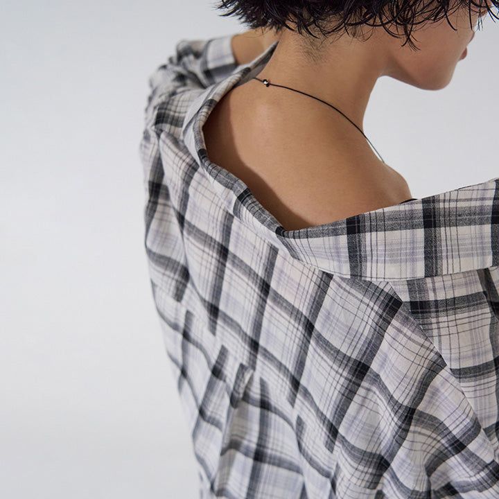 Node L Pocket Check Long Sleeve Shirt -2color