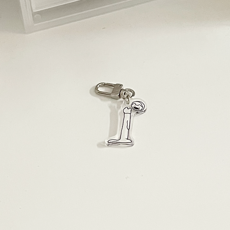 elongated cat looking in the mirror Key Ring