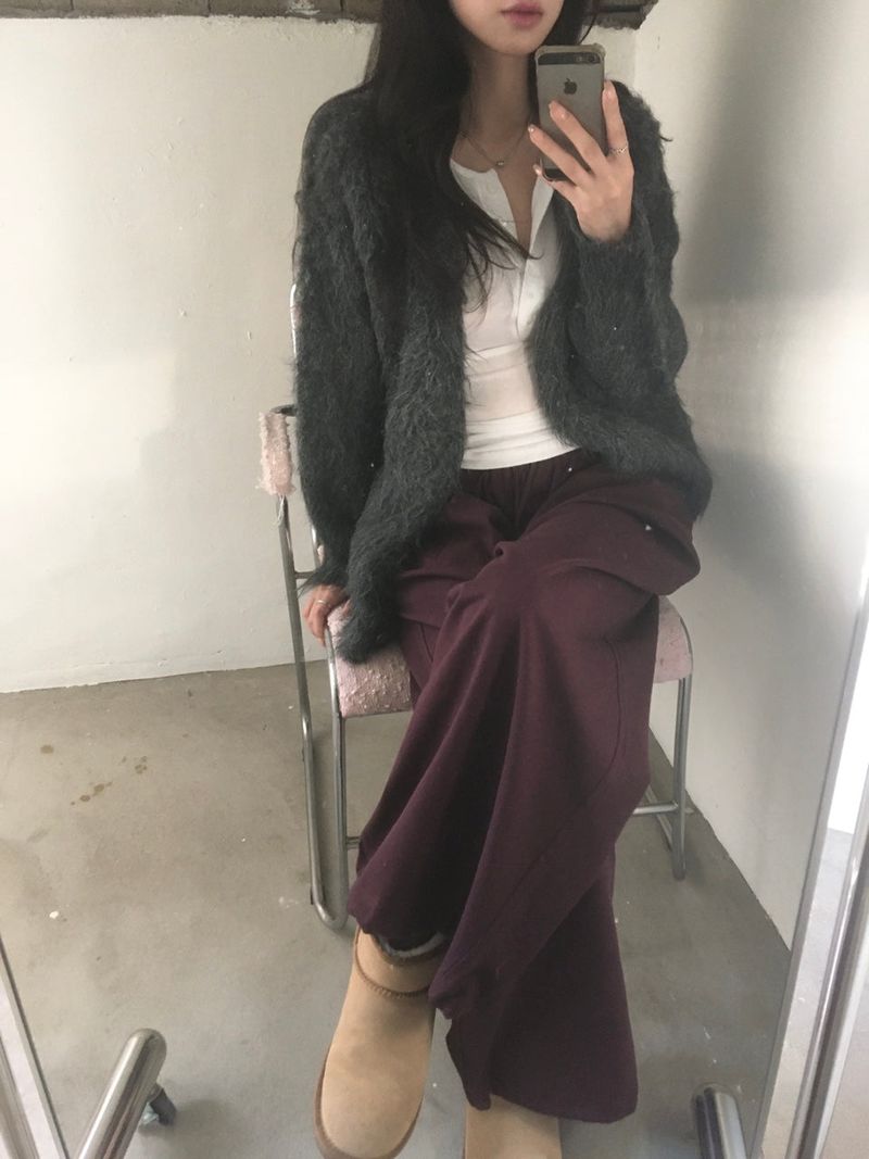 hairy overfit cardigan