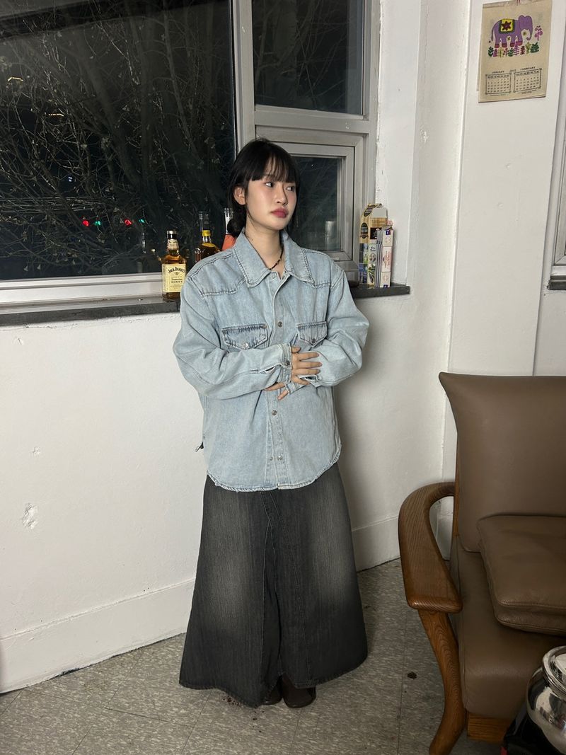 (2colors) vt washing west denim sh jacket