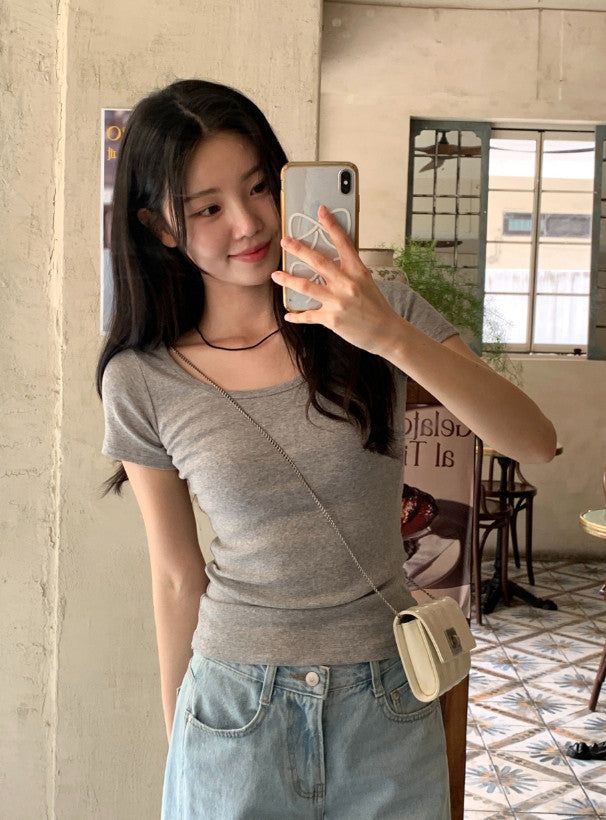 Basic Mood Slim U-neck T-shirt (6color)