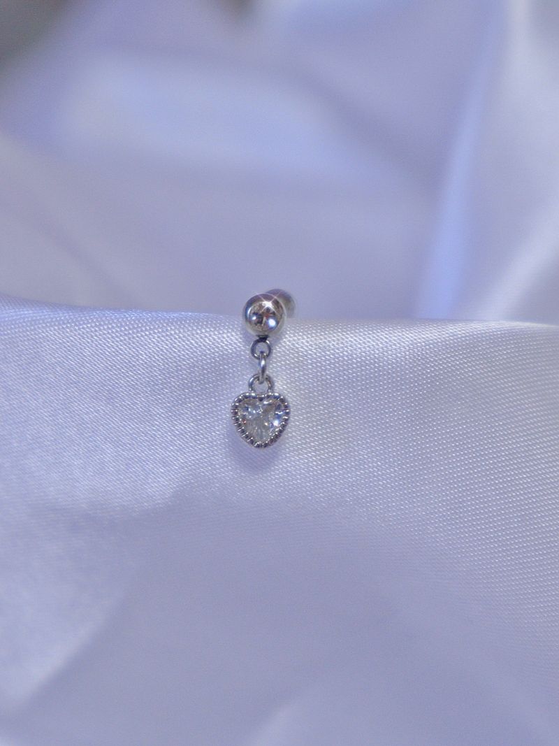 All surgical steel heart cubic piercing