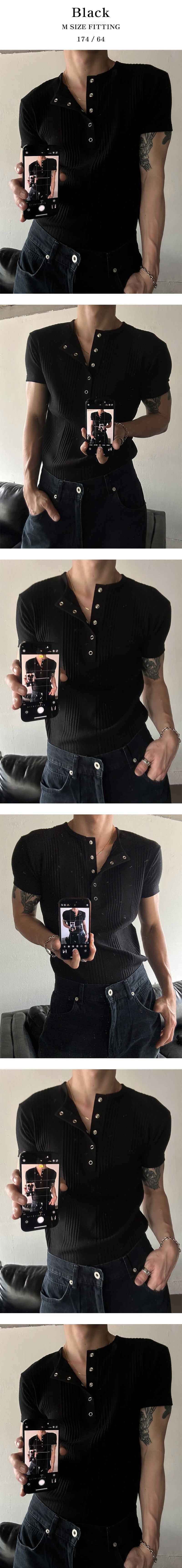 [S/S] High ribbed henry neck half knit(3color)