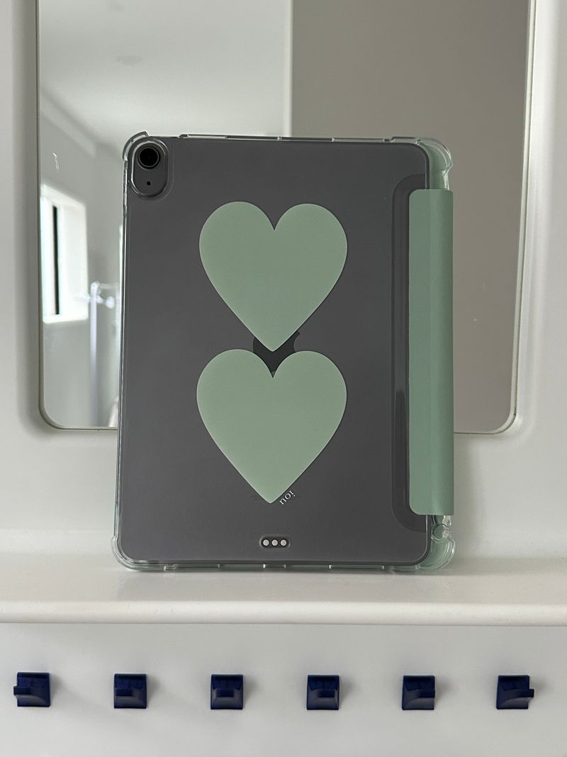 mint heart ipad case