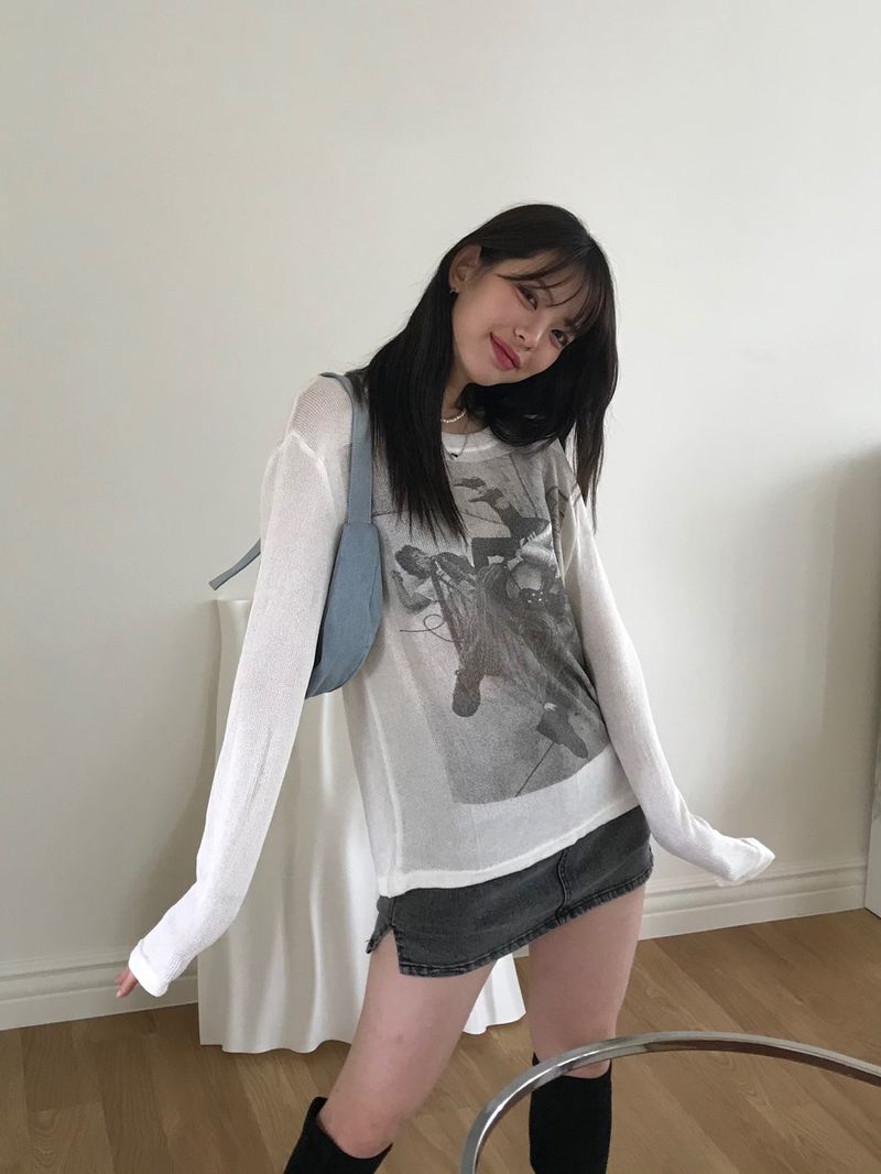 Paisley graphic r-neck T