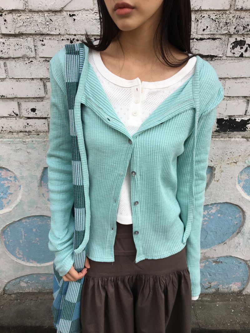 Ribbed Strap Cardigan (6color)