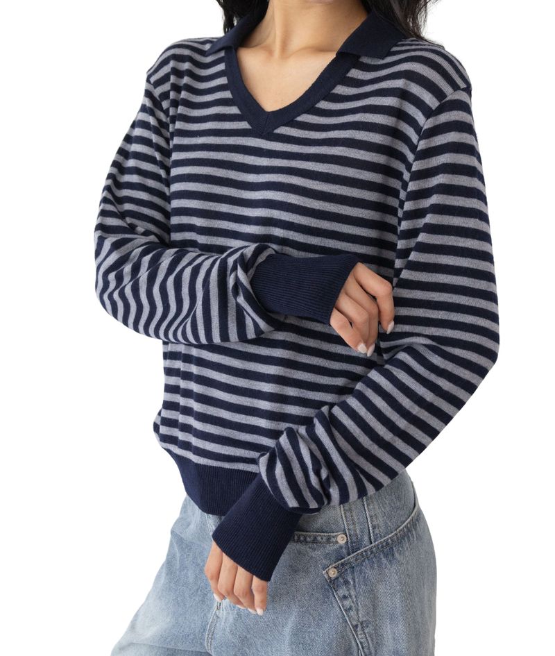 Rams Stripe Collar Knit