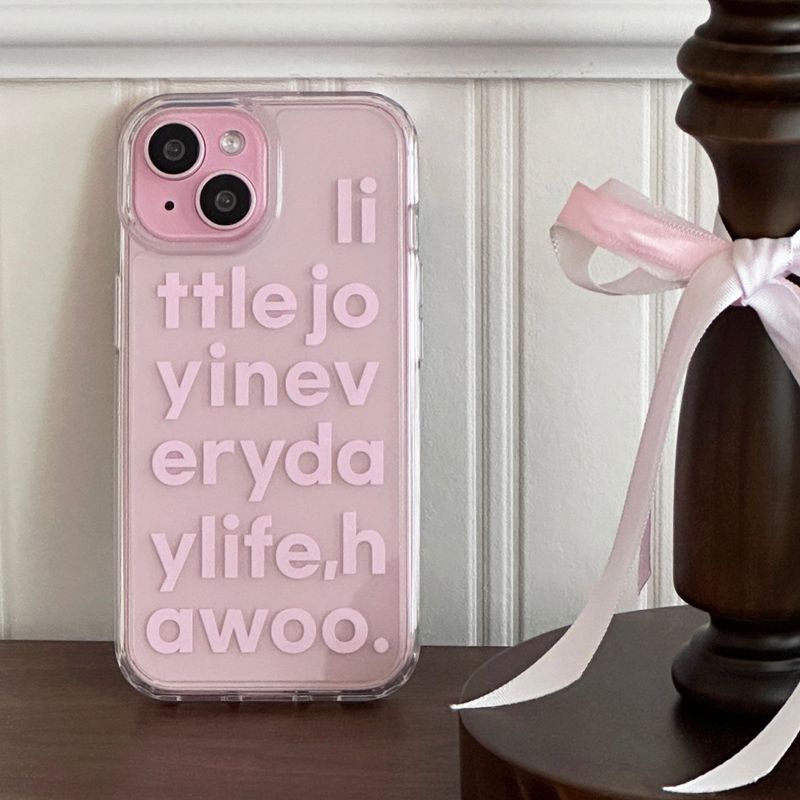 lettering jelly hard case (pink)