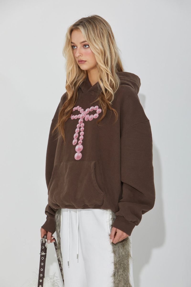 BEADS RIBBON HOOD