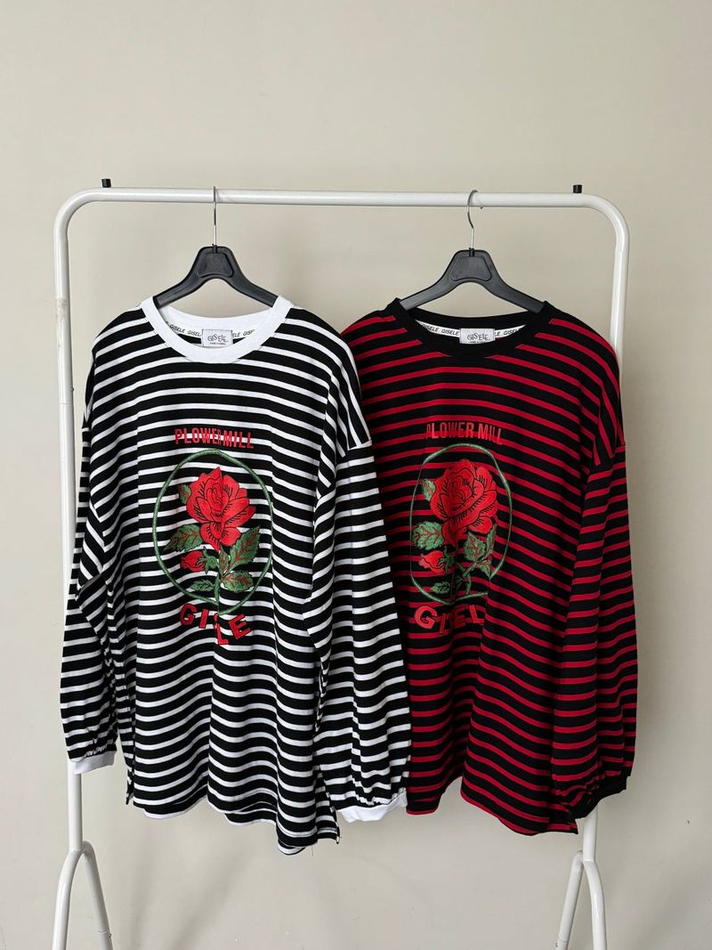 Rose stripe T