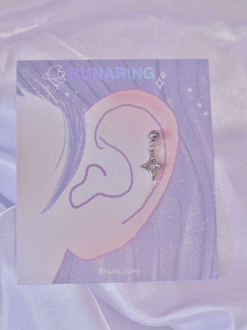 Full surgical steel shine frame piercing