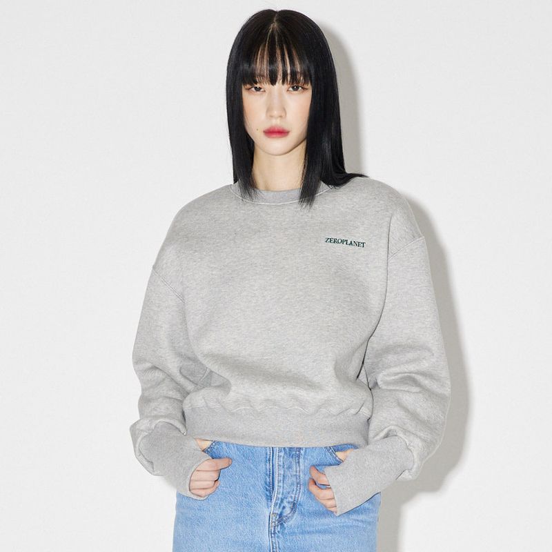 キティーフリーススウェットシャツ / Kitty Warmer Fleece Sweatshirt [GREY]
