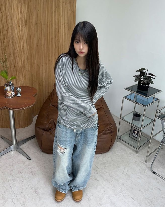 Aaron Loose Fit Striped Long Sleeve