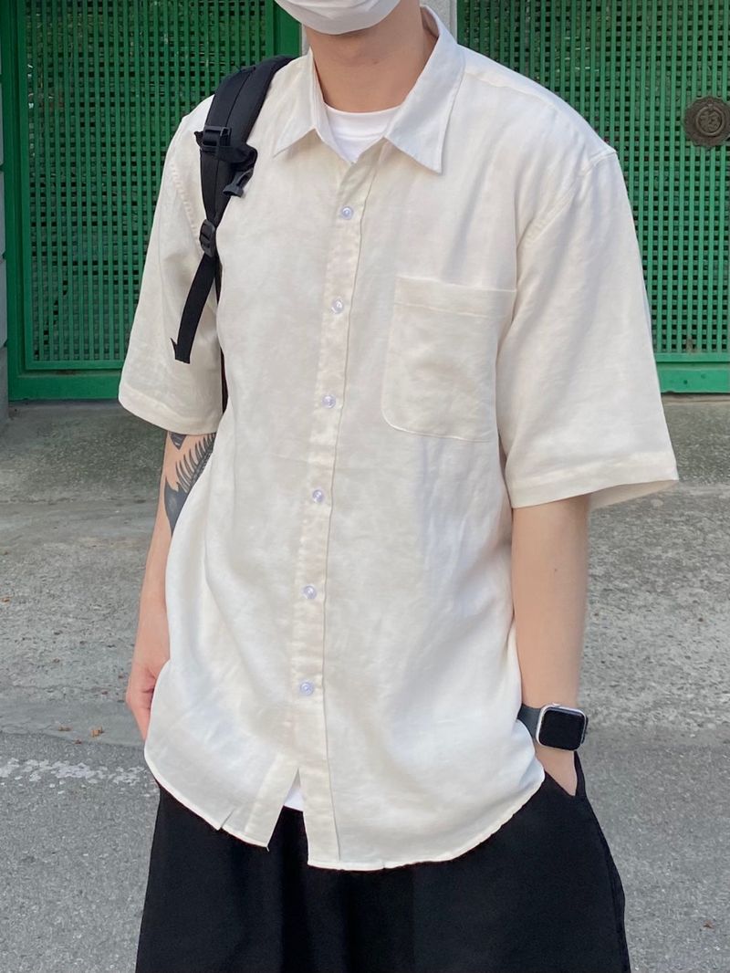 UNAIDUN(アネイダン)の「Basic linen short sleeve shirt 4C(Tops)」