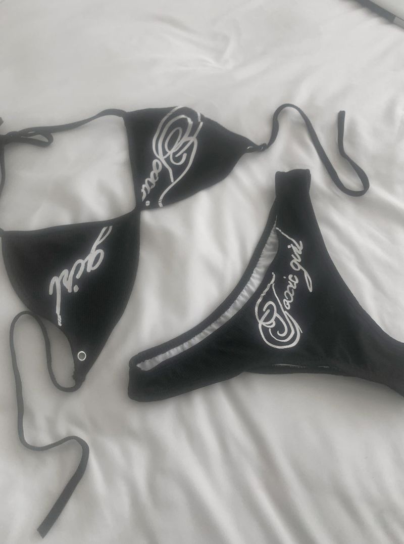 Balloon lettering Strap Bikini