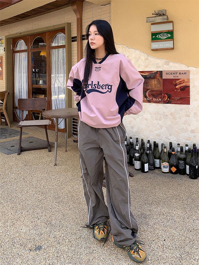 CARLI SPORTY NYLON SWEAT SHIRT (3COLOR)