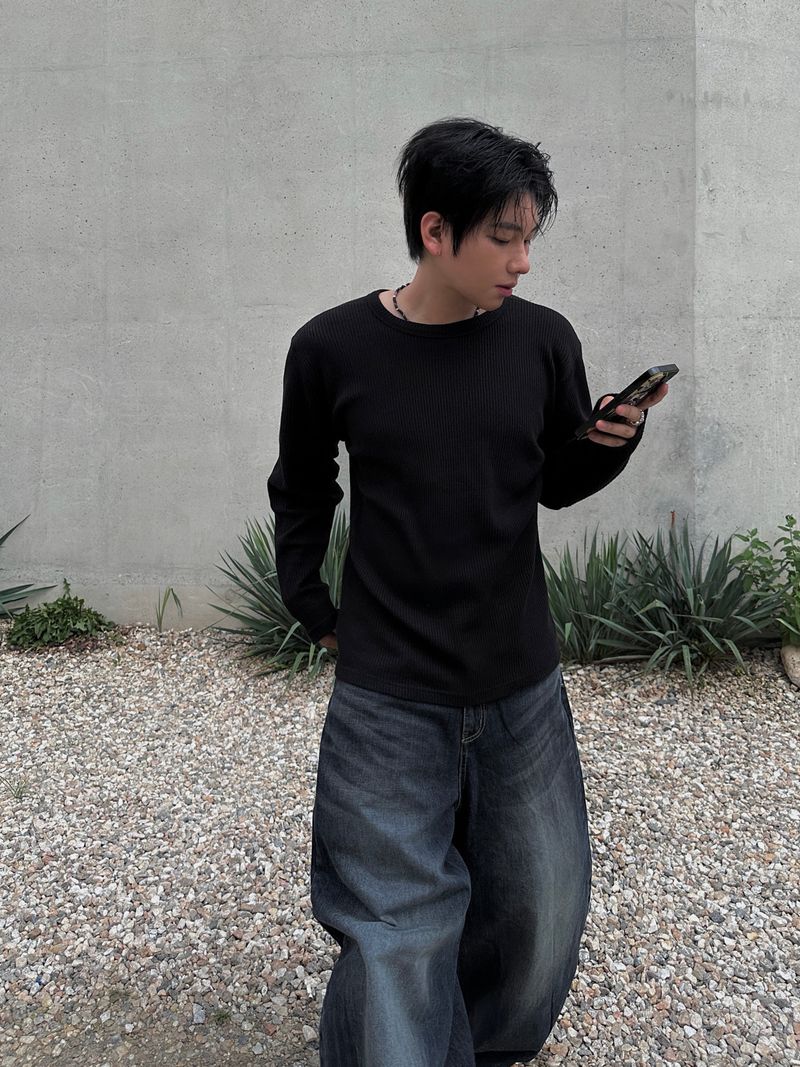 Stand Cat Balloon Denim Pants