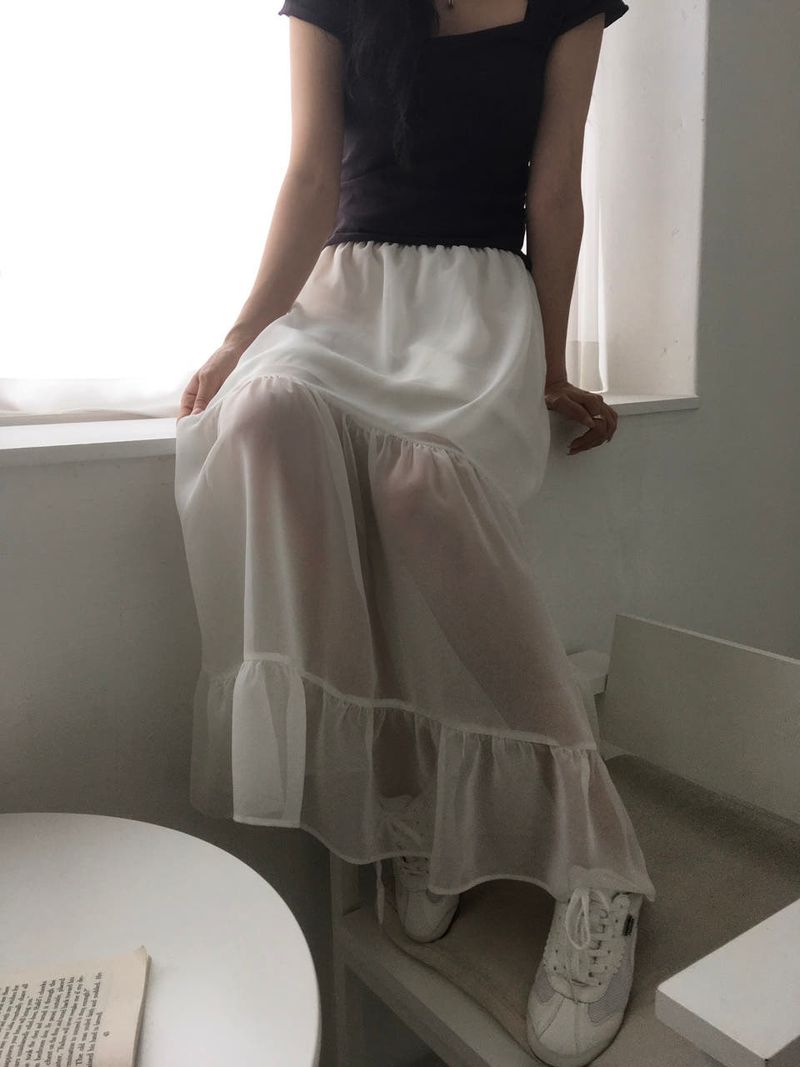 moroi（モロイ）の「Chiffon Maxi Skirt（Skirts）」