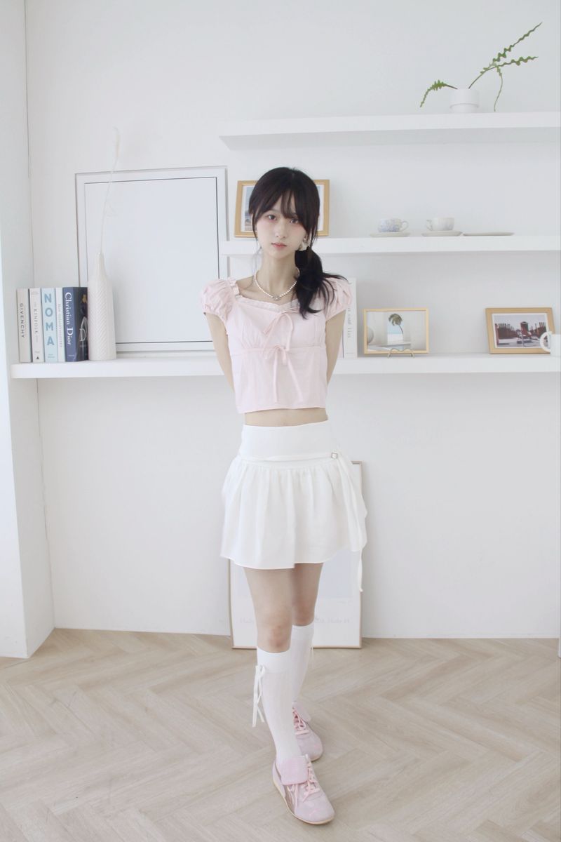 [Belt Set] Half Flare Mini Skirt