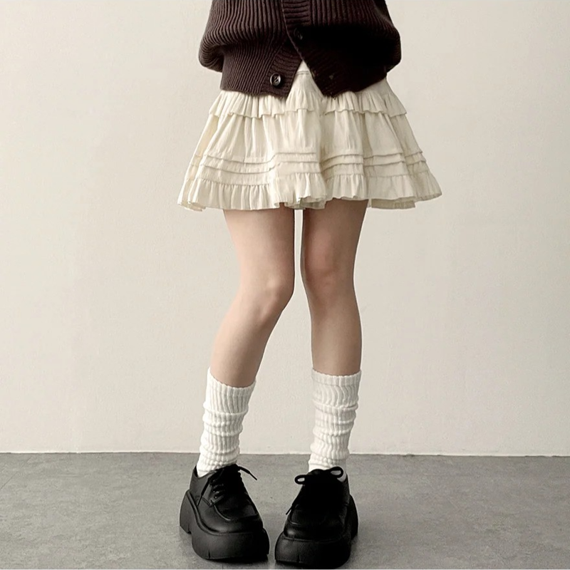 Ruffle Lace Miniskirt
