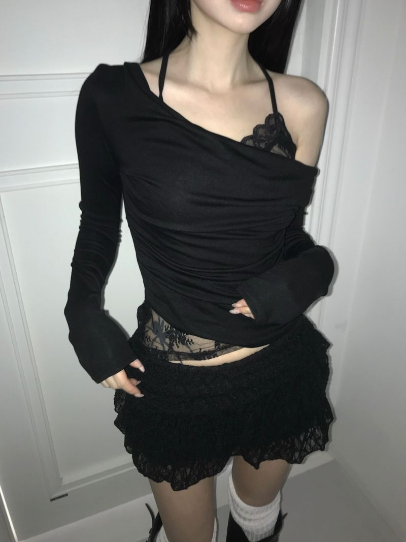 dear lace wrap top (2 color)
