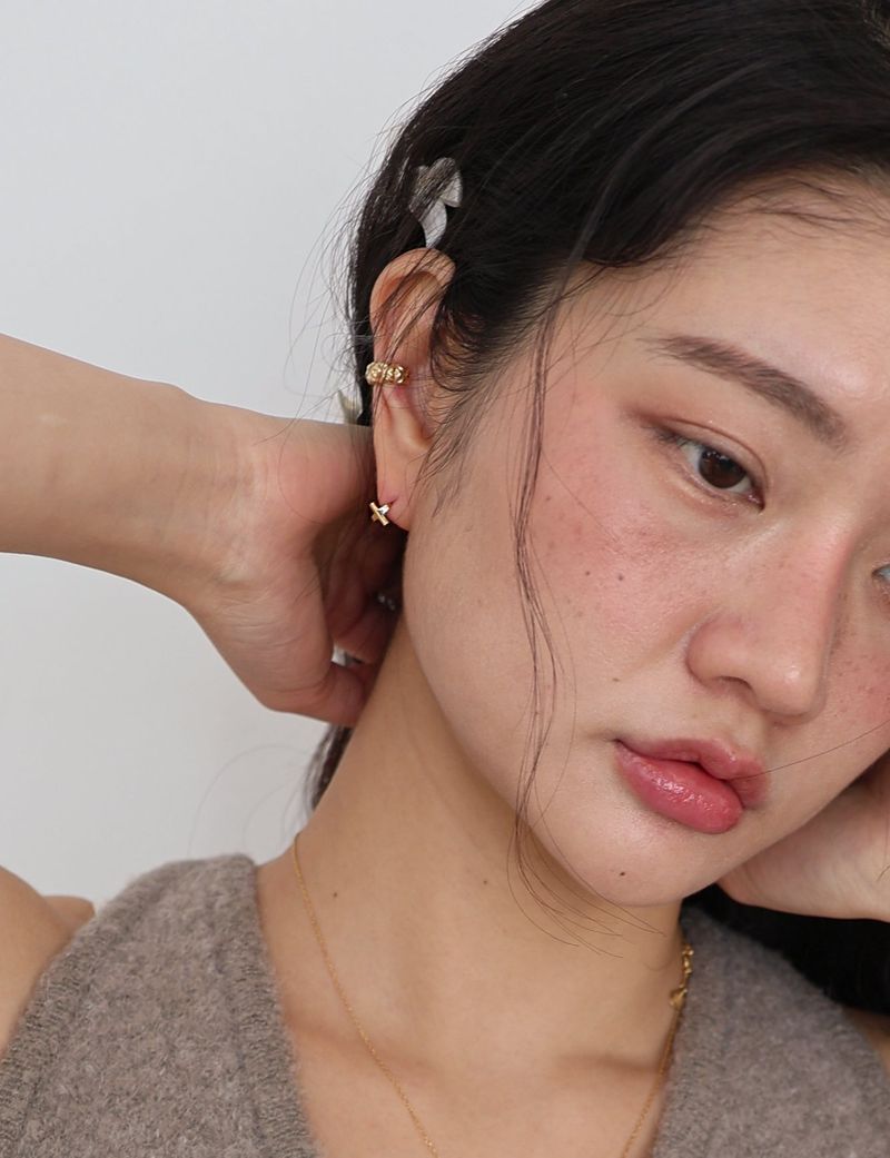 (14k)Cross Gold Earring