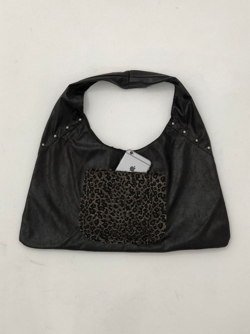 Vintage Pocket Leopard Fur Shoulder Bag
