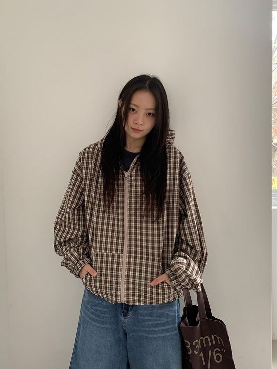 BAON（バオン）の「Modit Reversible Check Hood Windbreaker（Jackets/Outerwear）」