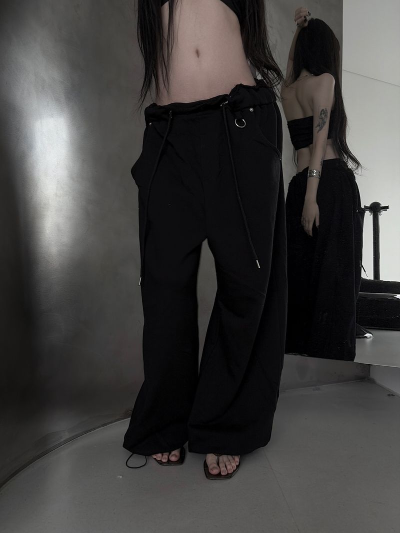 low-rise ring pants (2color)