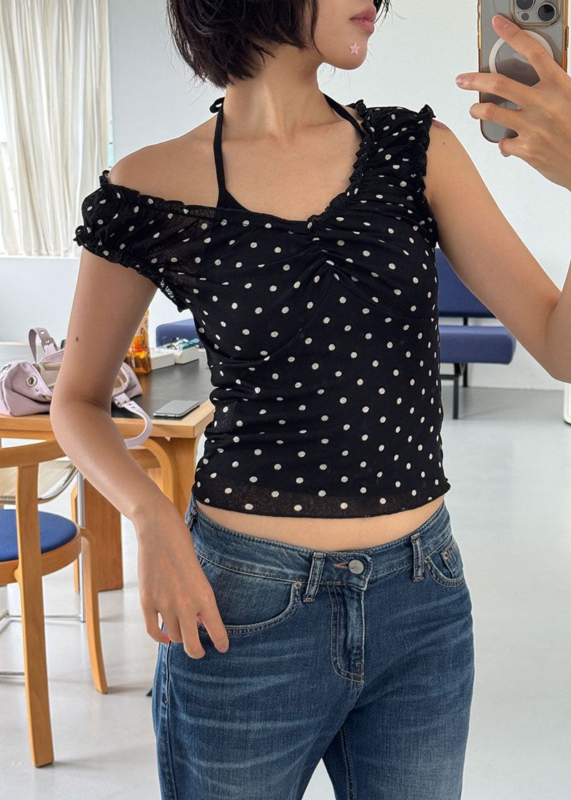 SHIRRING DOT 2-WAY TOP