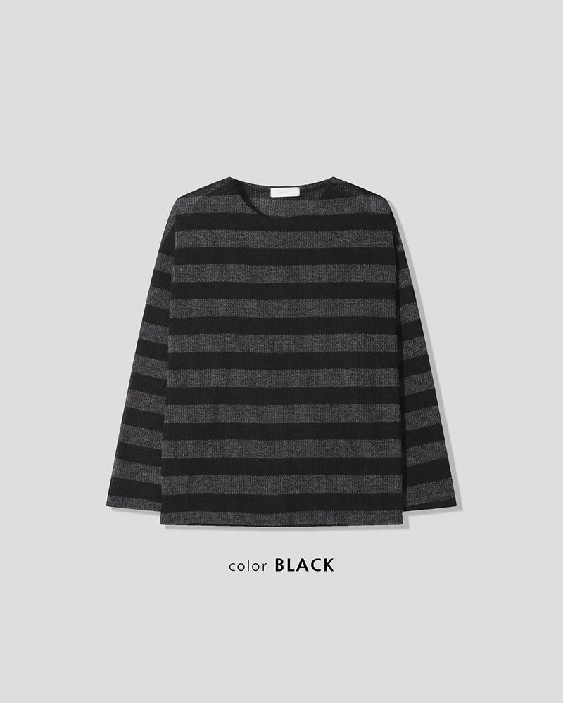 Lure shoulder snap stripe knit