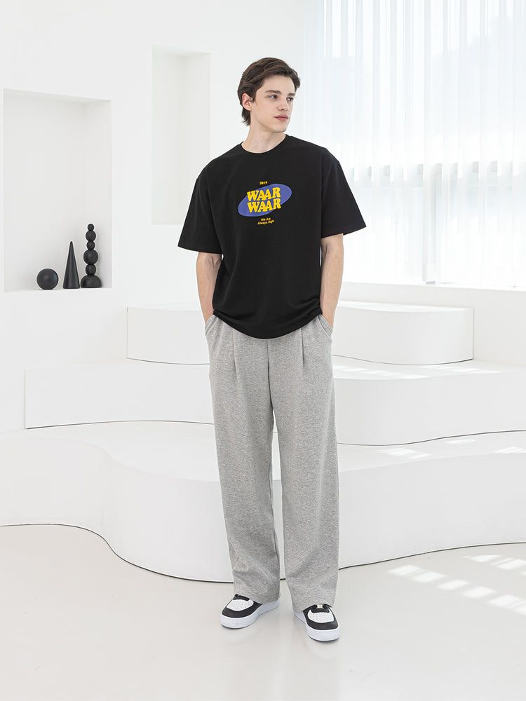 P004 BANDING ONE TUCK SWEAT PANTS_GRAY