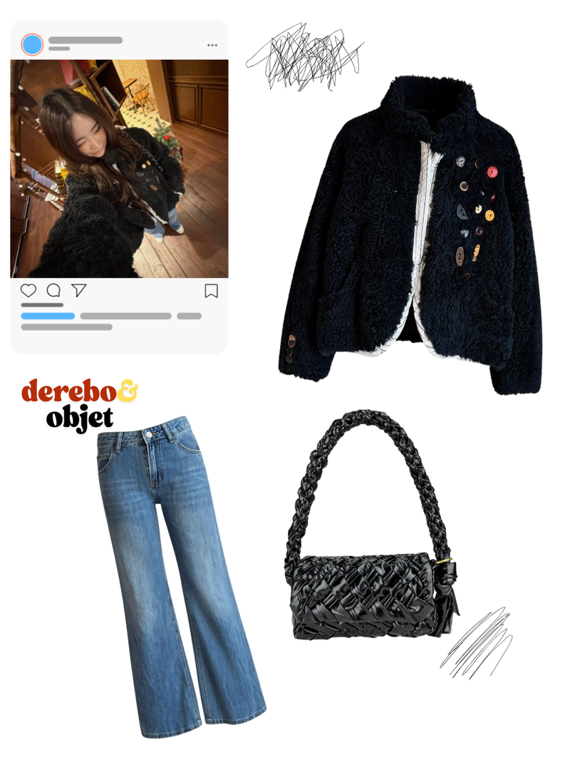 low semi-long denim pants