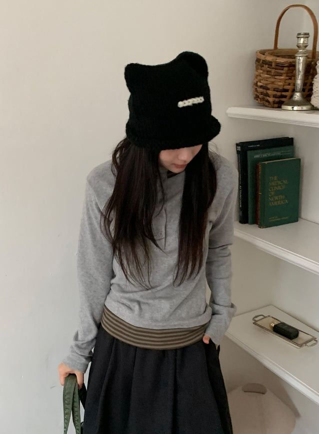 BAON（バオン）の「Maltane Cats Knit Beanie（Hats）」