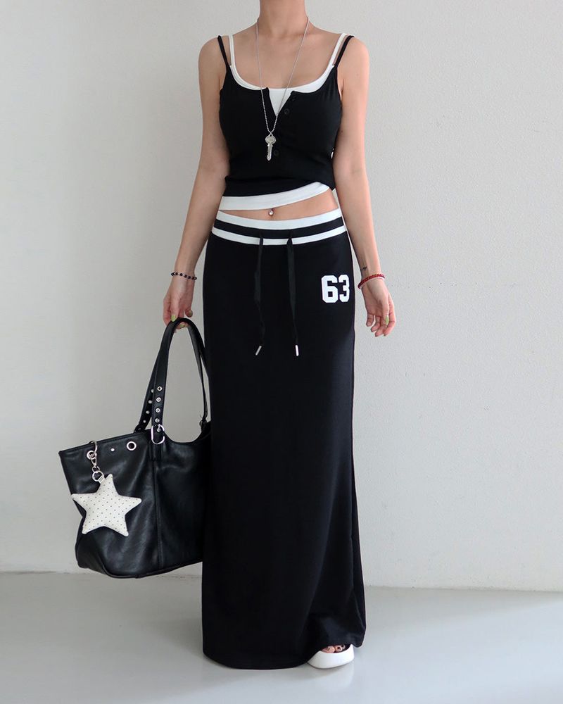 Color Layered Double Button Sleeveless