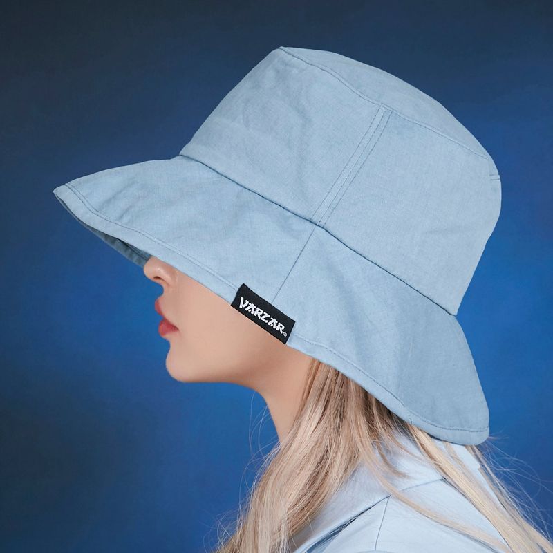 Wide brim wash bucket hat BLUE