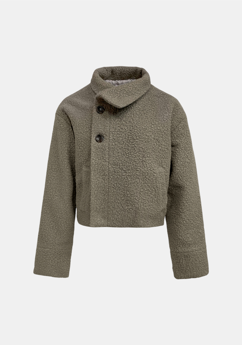 Moss Button Boa Jacket
