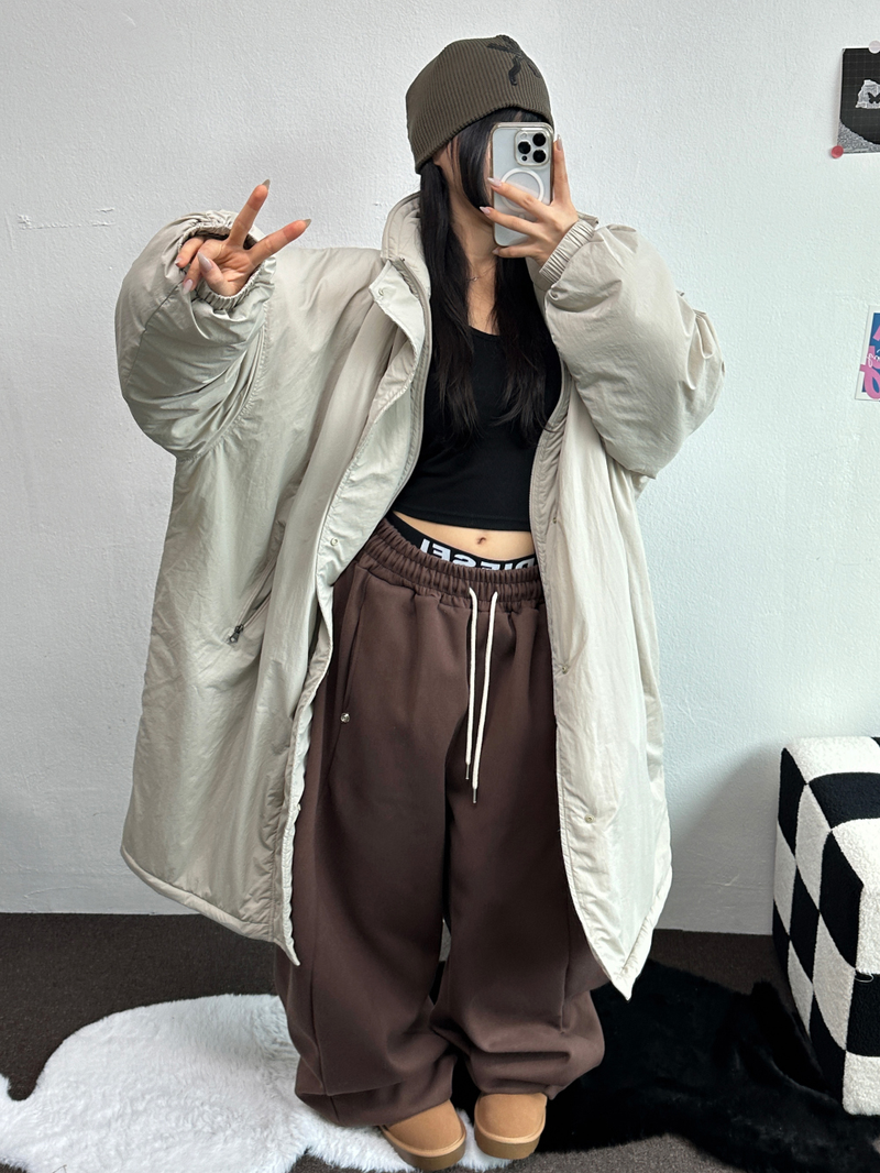 BASIC OVER LONG FIELD LONG PADDING🖤🩶💚🤎 - 4 COLORS