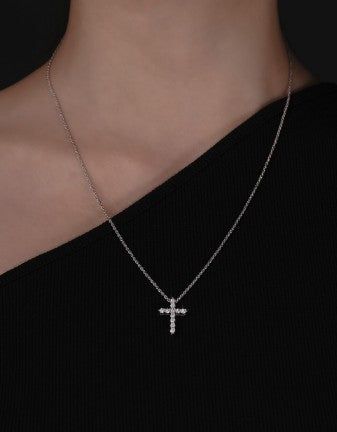 Cross Rope Chain Necklace silver-S