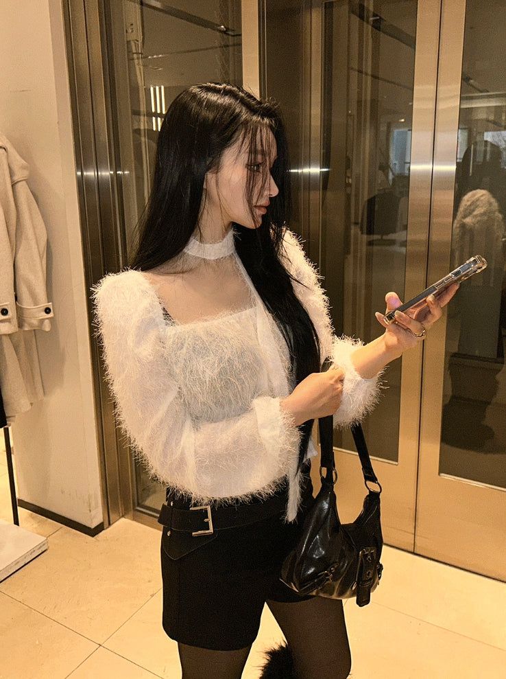 Square neck twilight blouse