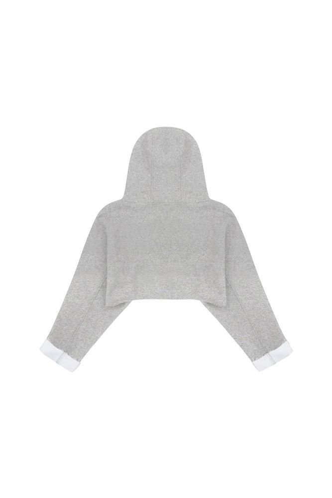 Reinsein doodle raw-edge crop hoodie