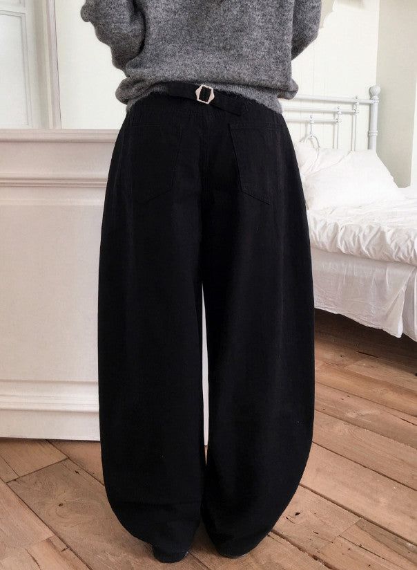 Backpoint Herringbone Cotton100 Wide Pants (2color)
