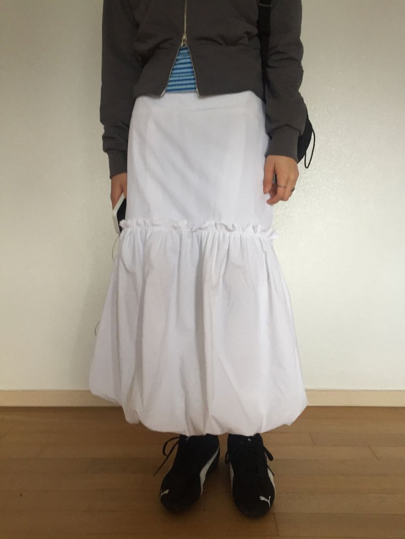 pumpkin nylon long skirt