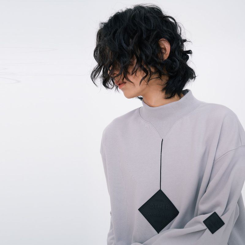 Square point Sweatshirts [Gray]