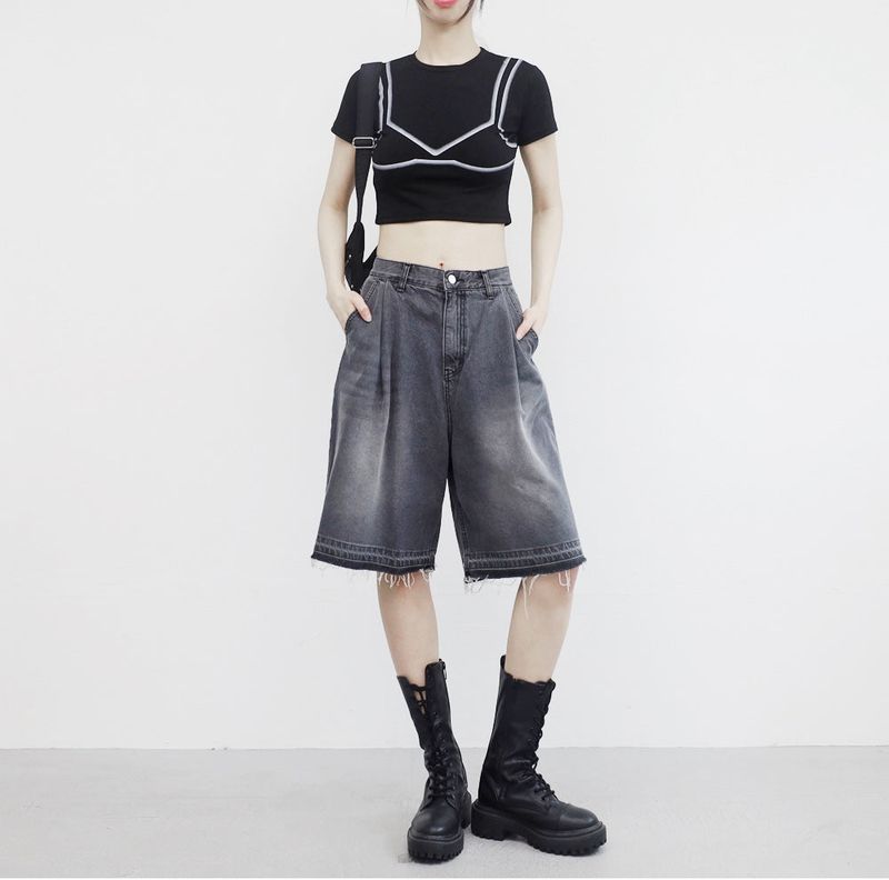 Oban Pintuck Damage Bermuda Pants