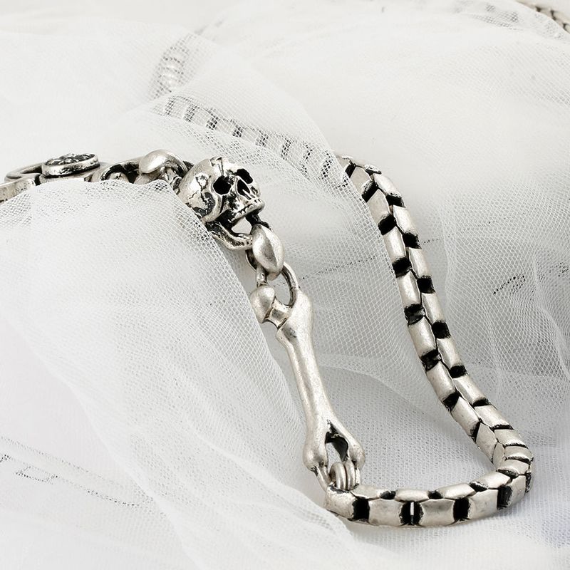SVC-534 Handmade Skull Antique Silver Pants Chain
