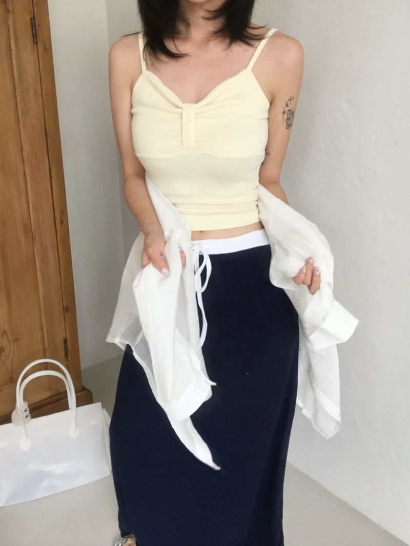 Salt line waist maxi skirt (4c)